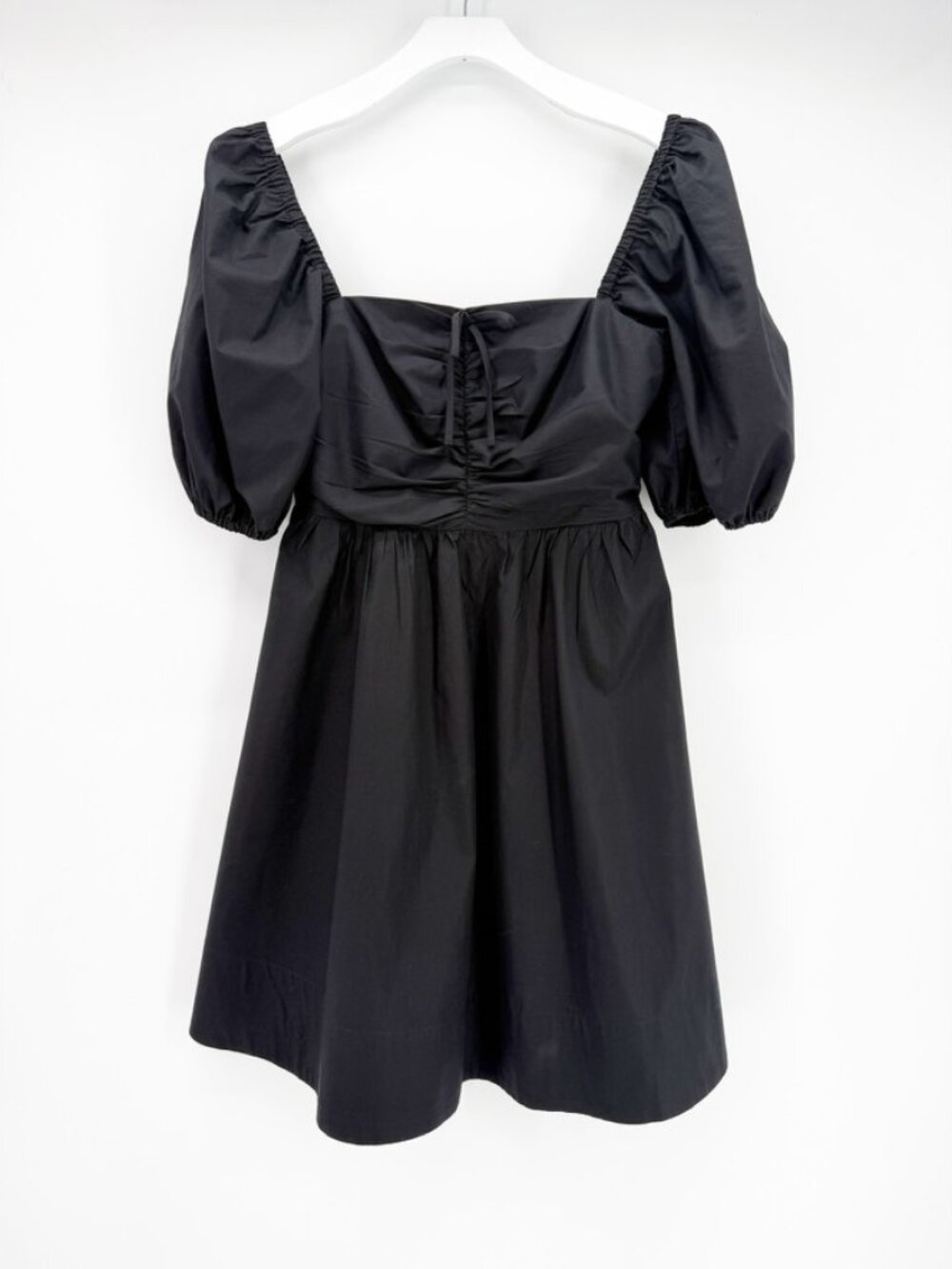 Coach Black Short Dress W/ Puff Sleeves In Organic Cotton S - Picture 2 of 11